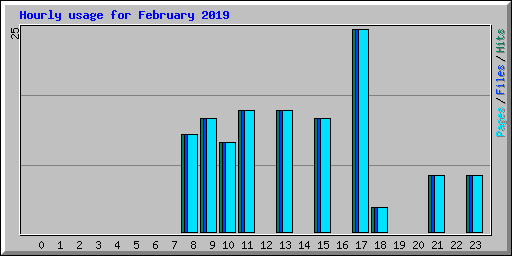 Hourly usage for February 2019