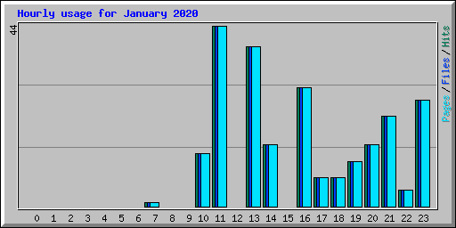 Hourly usage for January 2020