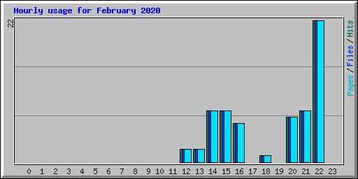 Hourly usage for February 2020