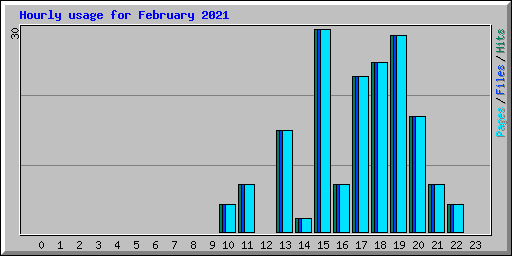 Hourly usage for February 2021