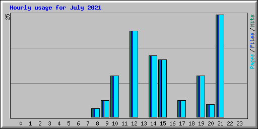 Hourly usage for July 2021