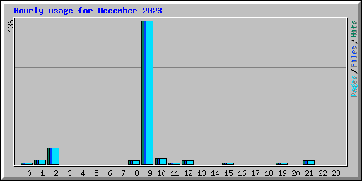 Hourly usage for December 2023