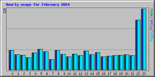 Hourly usage for February 2024